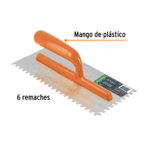 Llana mango plastico canto dentado cuadrado 1/4" de 10 remaches