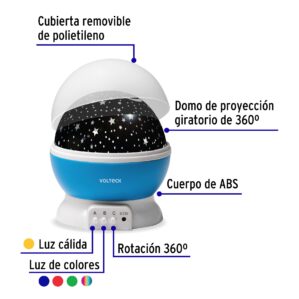 Luz de Noche Proyector de Estrellas Volteck