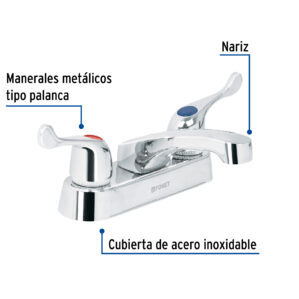 Mezcladora para lavabo Cuerpo Laton Nariz Larga