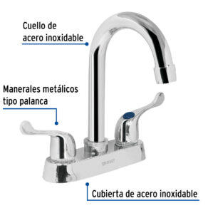 Mezcladora cromo Lavabo Cuello Bar Basic