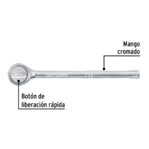Matraca cuadro 1/2" liberacion rapida cabeza redonda Pretul