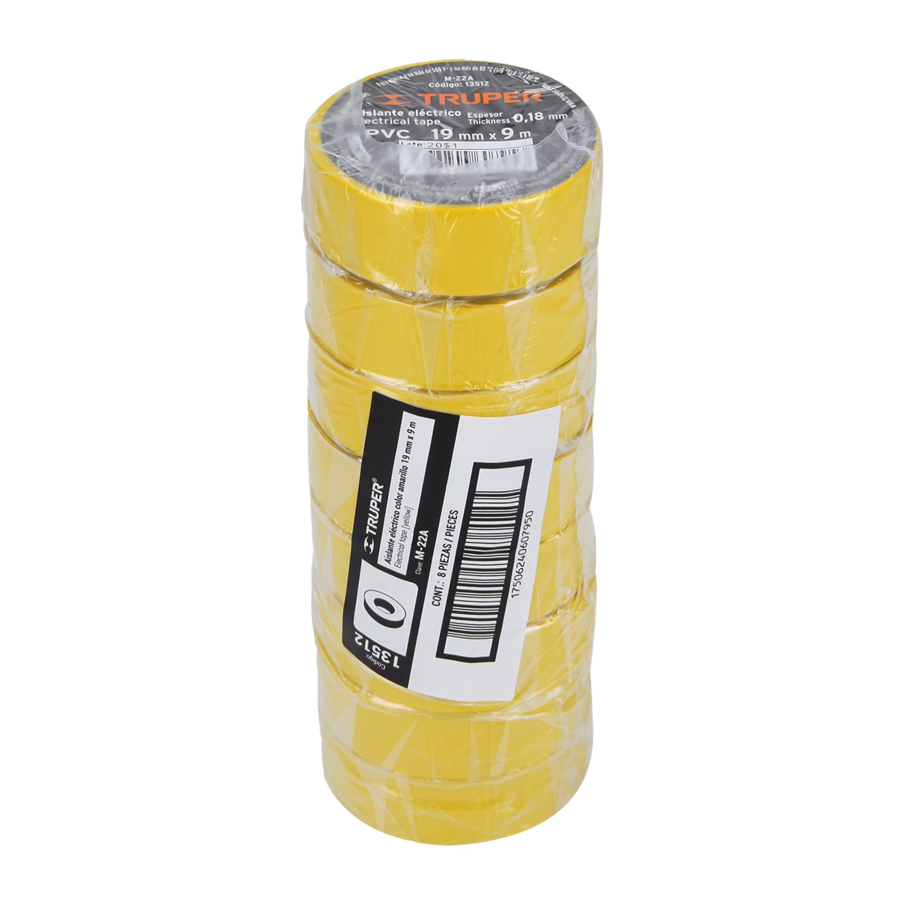 Cinta de aislar #22 de 9m Amarilla