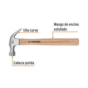 Martillo uña curva 16 oz
