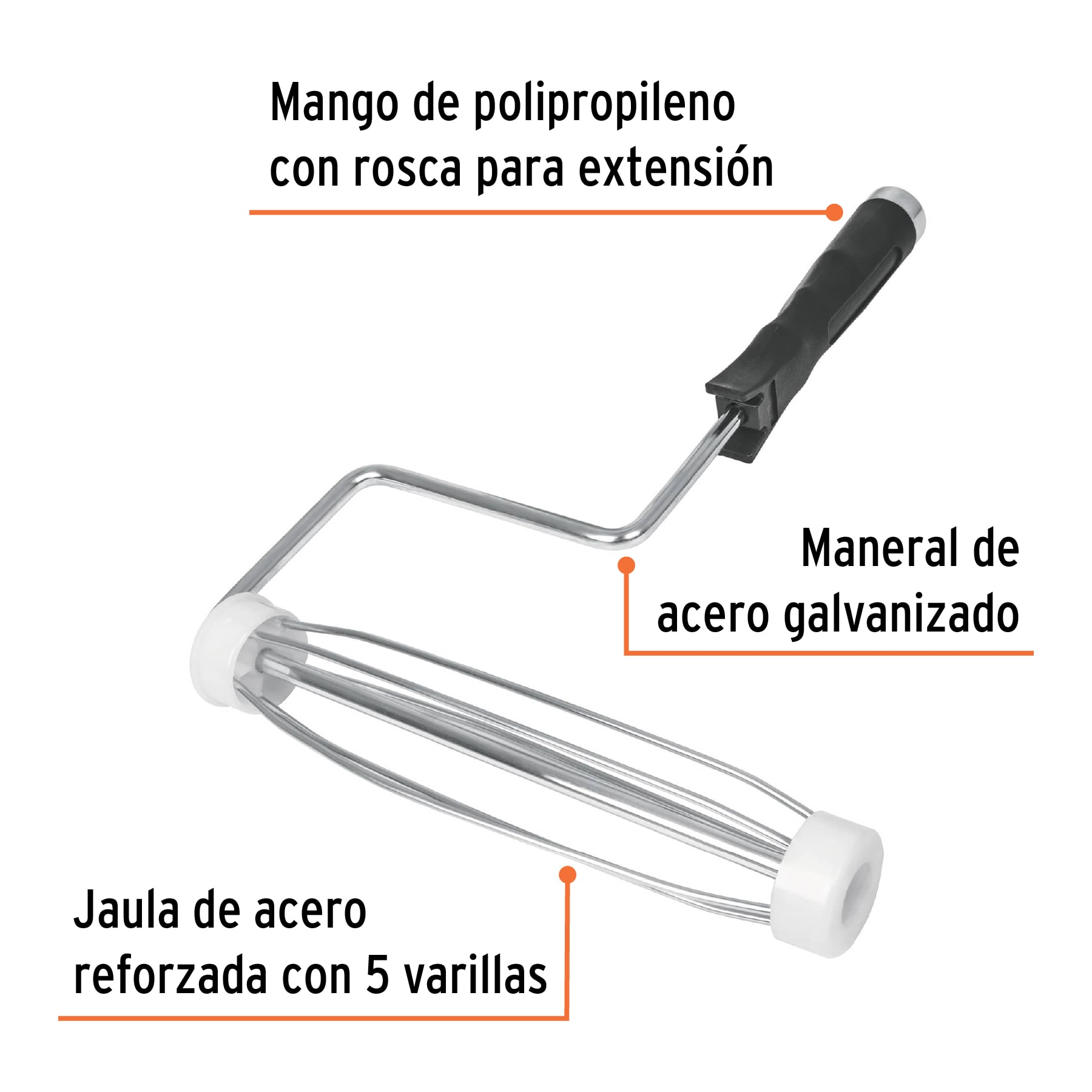 Maneral para rodillo para pintar 9" x 37 mm Reforzado