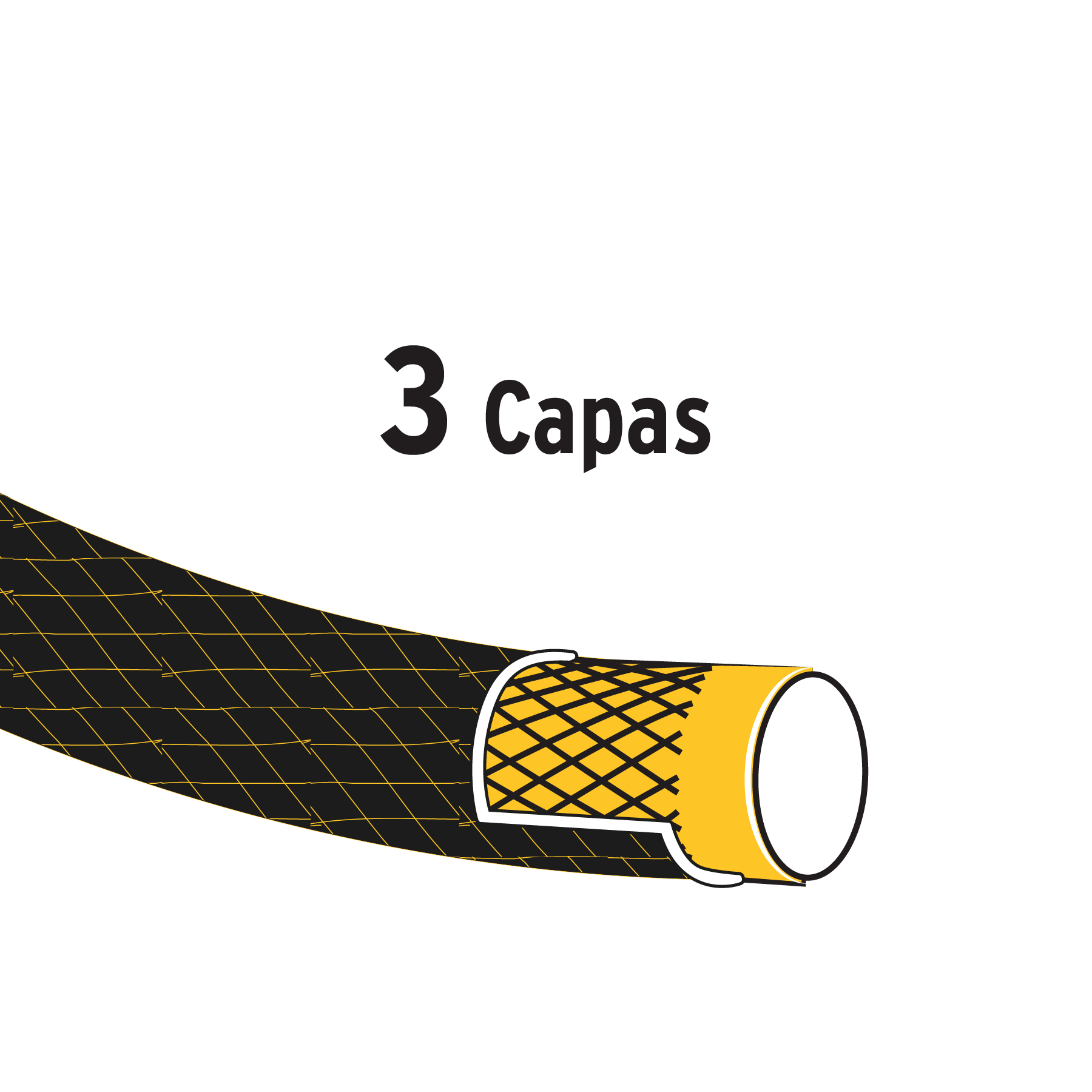 Rollo de 50m de manguera 1/2" Jardin Agua de 3 Capas