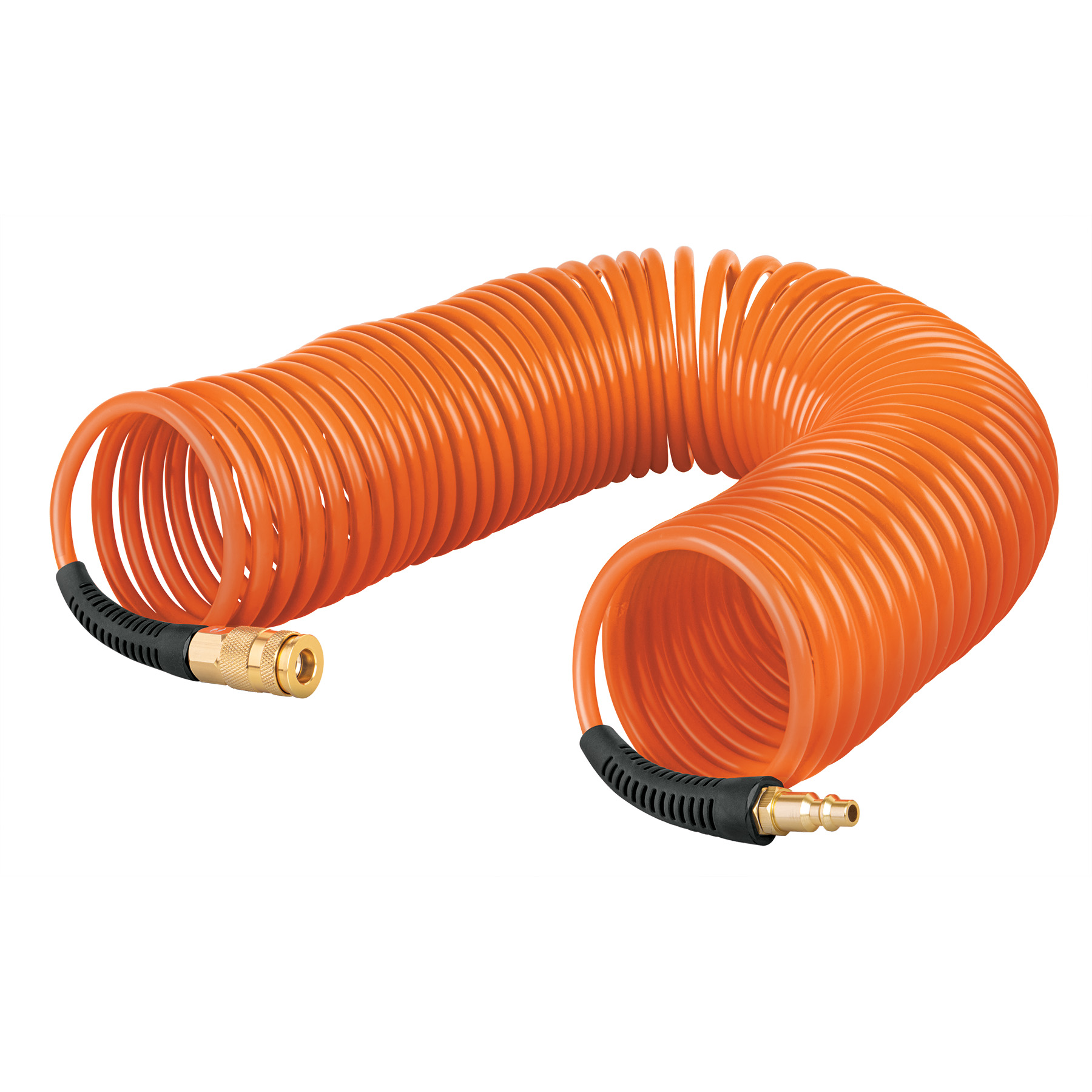 Manguera Aire 7.6m tipo resorte 1/4" para compresor Truper