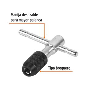 Maneral en T para machuelo 3/16"