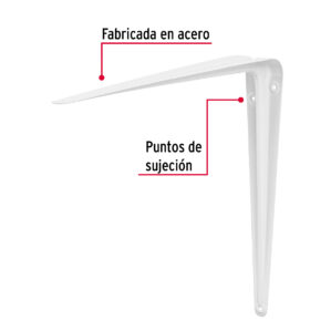 Mensula de acero 12x14" 30x35cm Blanco