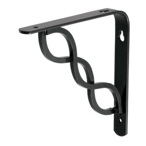 Mensula reforzada negra diseño trenza, 6 x 6