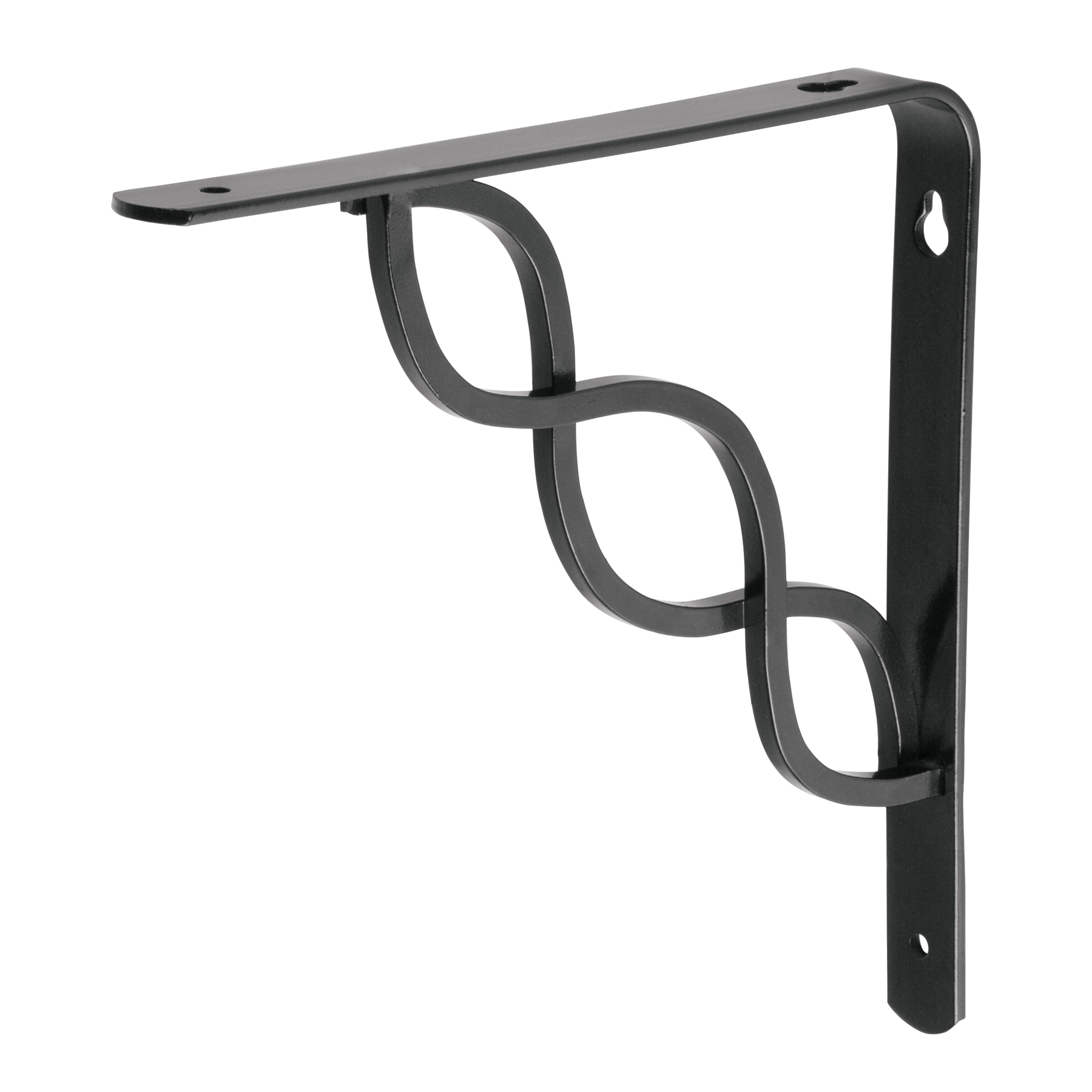 Mensula reforzada negra diseño trenza 8x8"