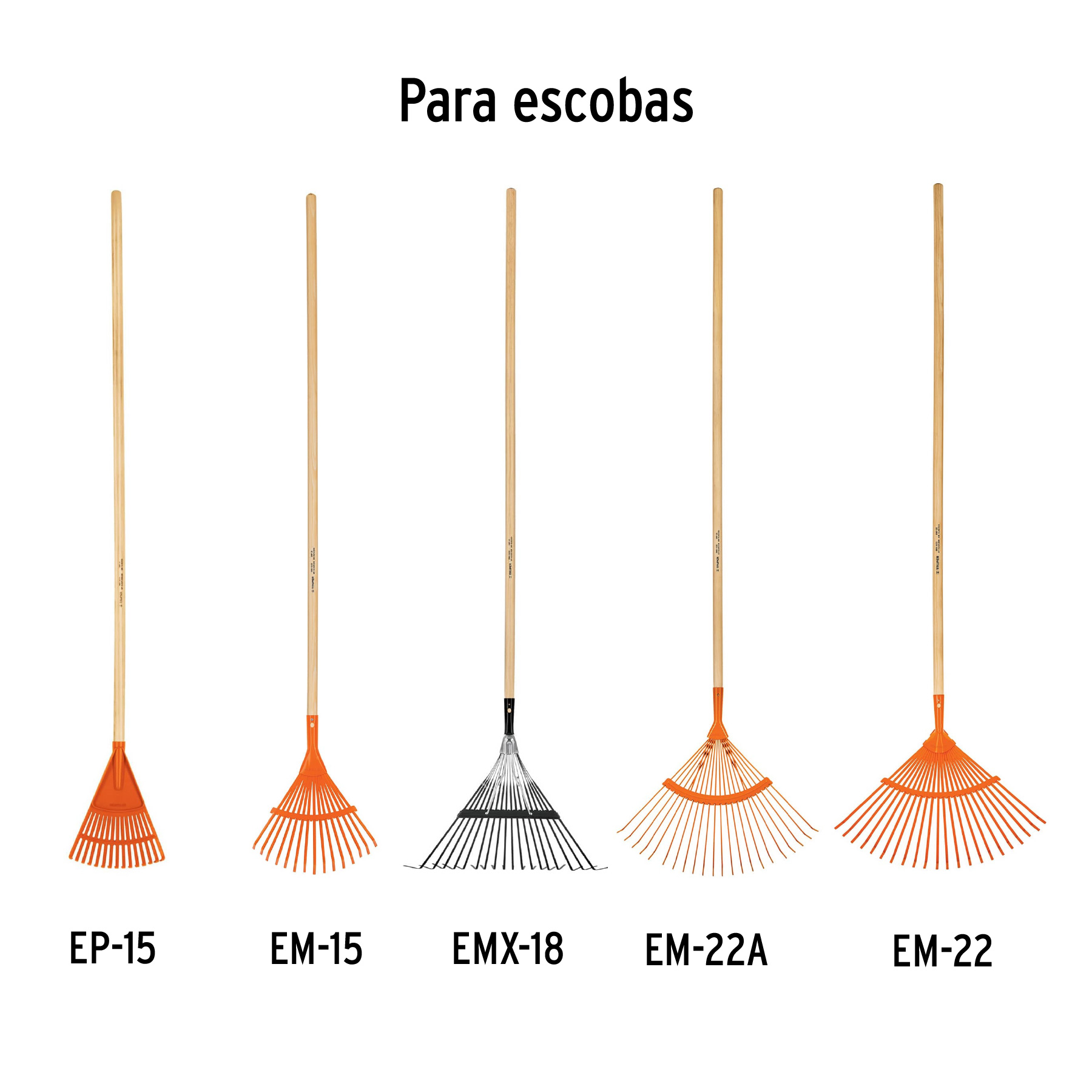 Mango de repuesto largo para rastrillo escoba de jardin 48"
