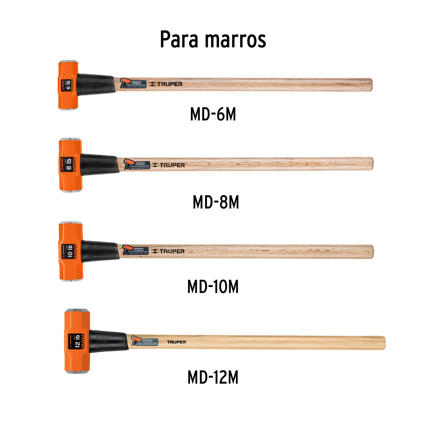 Cabo Mango de repuesto para marros de 6 a 16 lbs de 35"