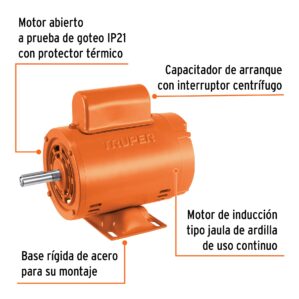 Motor monofasico de 1/4 hp Truper Baja Velocidad