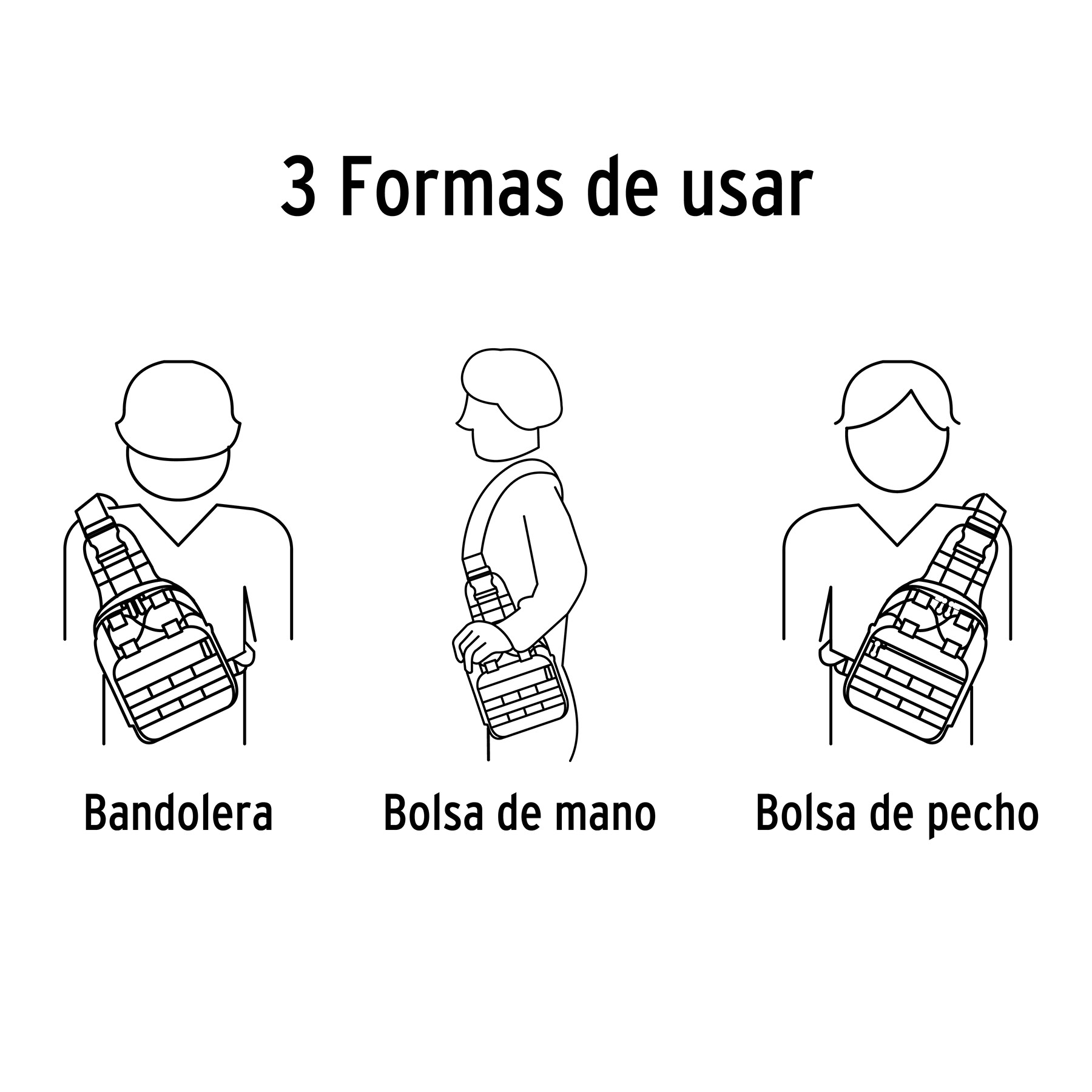 Mochila tactica de hombro, negro