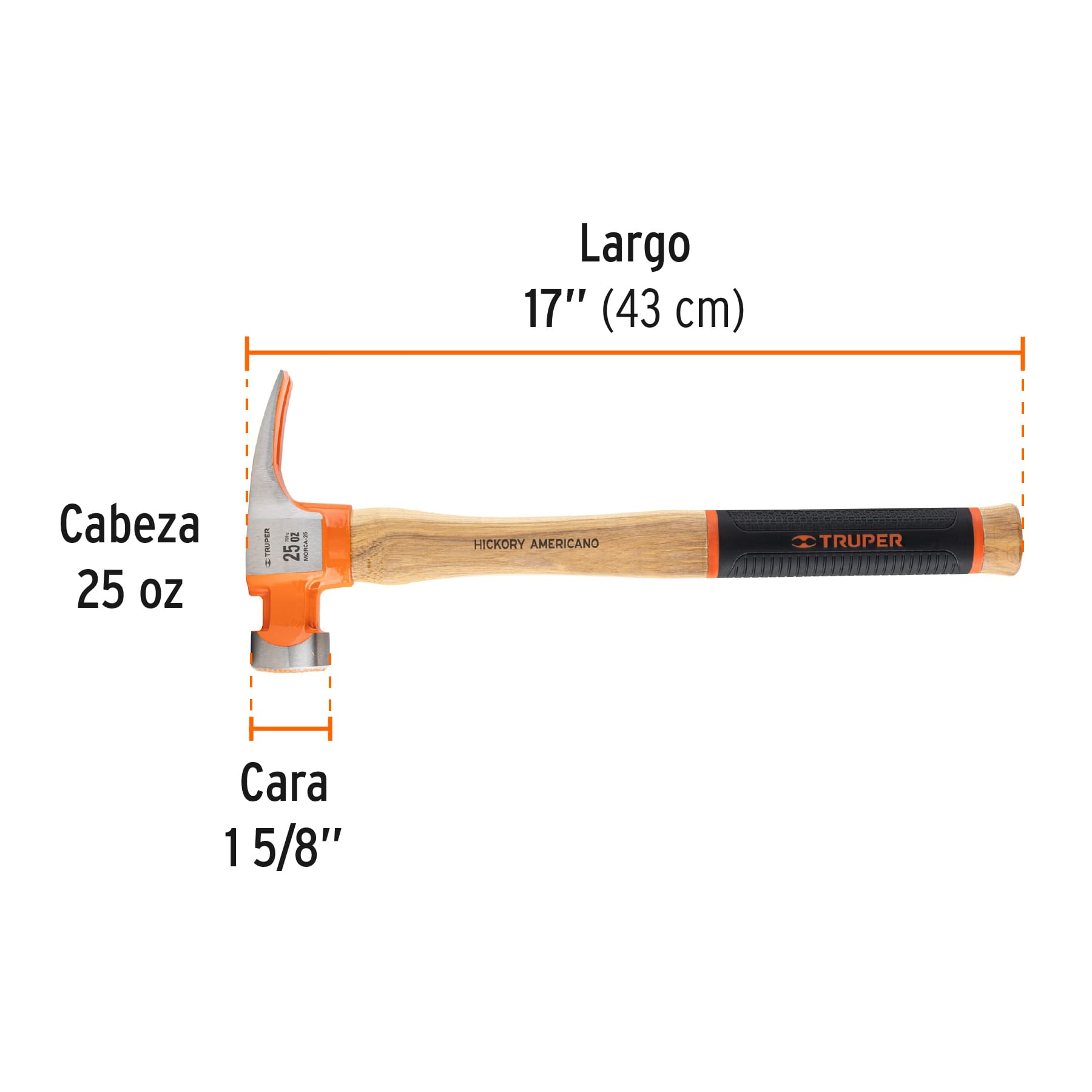 Martillo California Ripper boca fresada 25 oz hickory