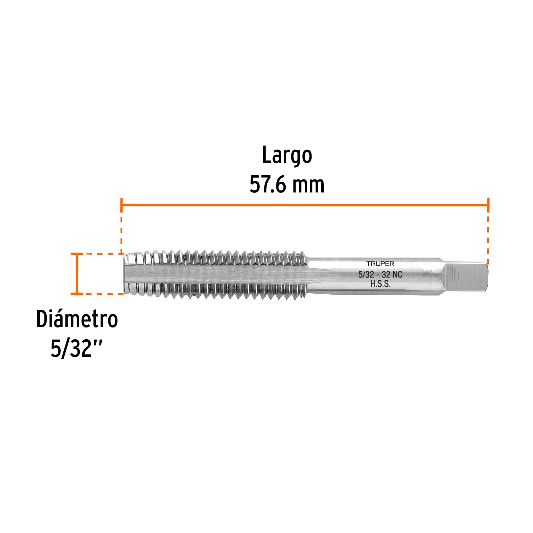 Machuelo semiconico 5/32" Cuerda Estandar Gruesa