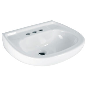 Lavabo ceramico con rebosadero blanco