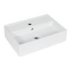 Lavabo de porcelana de sobreponer rectangular, blanco, FOSET