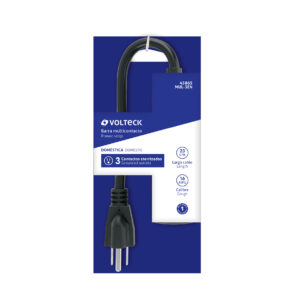 Multicontacto domestico 3 entradas, negro VOLTECK