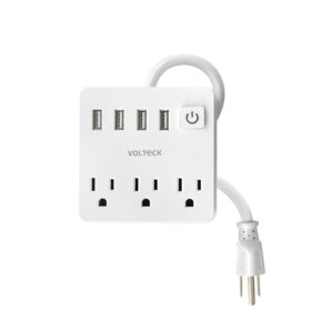 Extension Multicontacto 3 entradas y 4 puertos usb Blanco