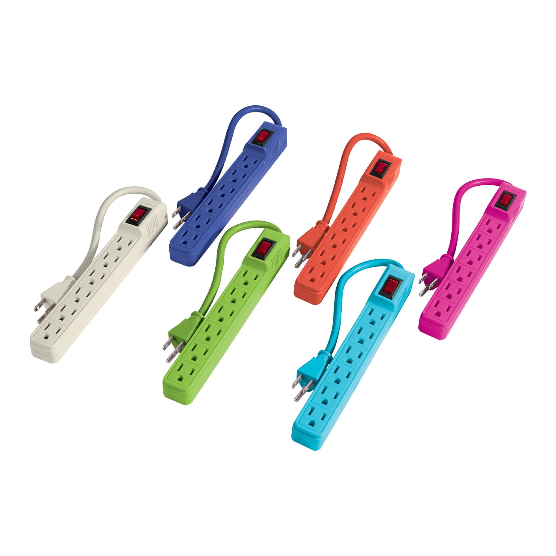 Multicontacto Economico 6 entradas de Color