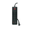 Multicontacto 8 entradas con Puertos 2 USB + 2 USB C Negro