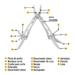 Multiherramienta 13 funciones Pretul