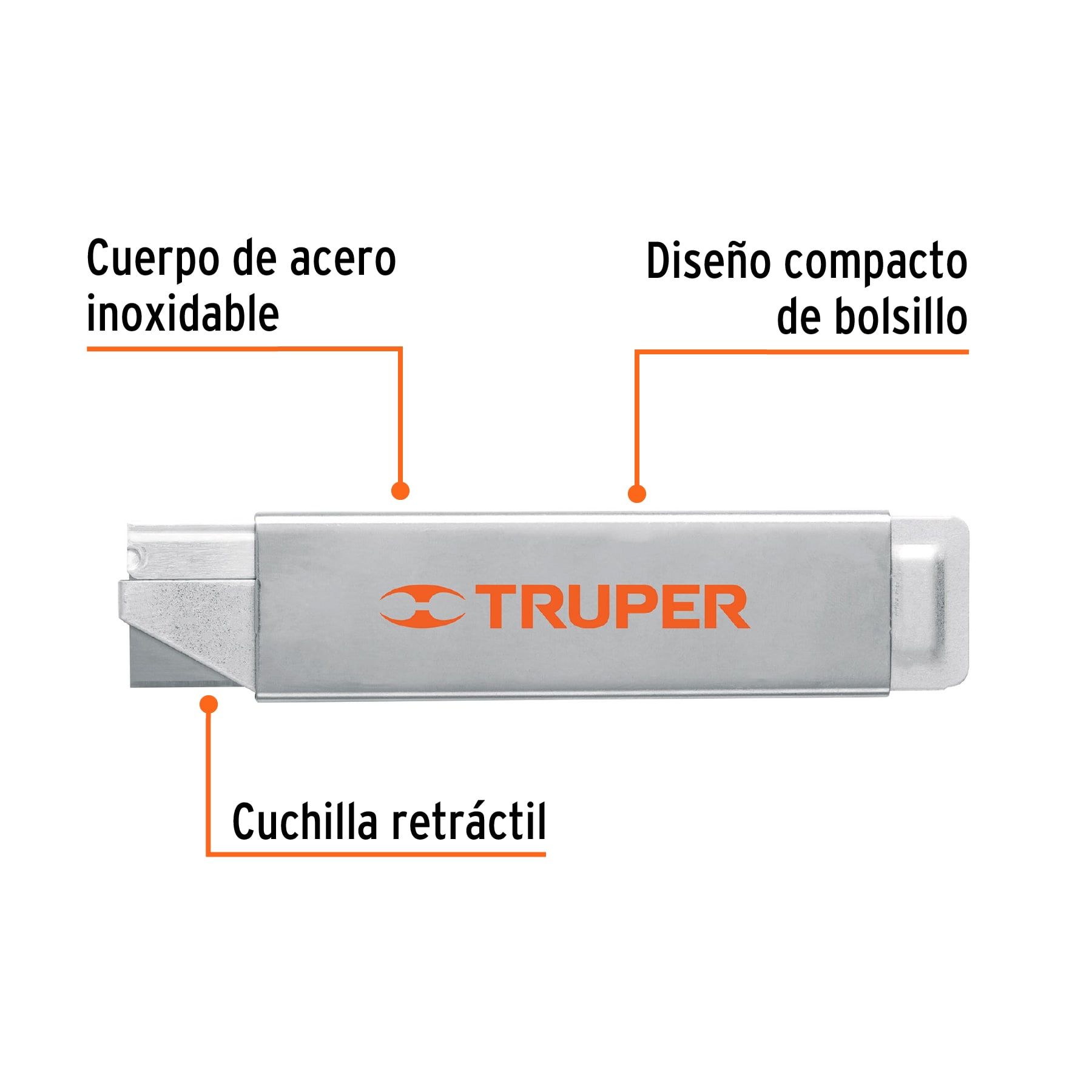 Navaja de costilla con cuerpo metalico Truper