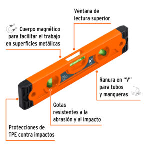 Nivel Torpedo Magnetico 9" cuerpo plastico