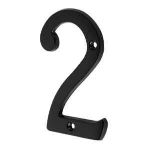 Numero chico de laton 2 negro Hermex