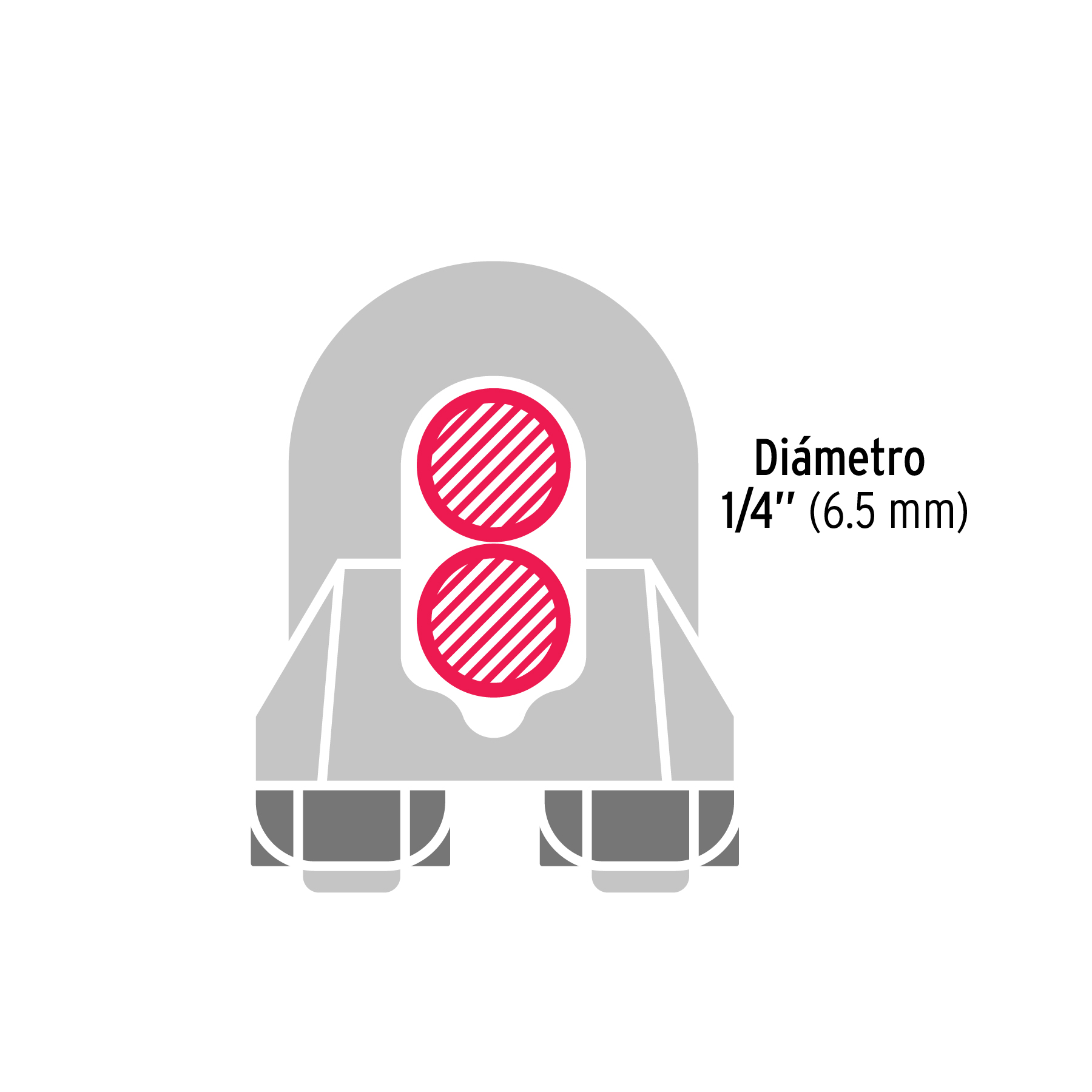Pack de 2 Nudos Perros para cable de Acero de 1/4"