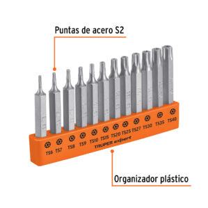 Juego de 12 puntas Torx con seguro largo 2