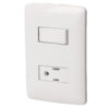 Placa Armada 1 Contacto 1 Interruptor Blanco Linea Italiana