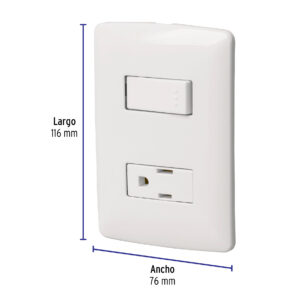 Placa Armada 1 Contacto 1 Interruptor Blanco Linea Italiana