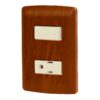 Placa Armada 1 Contacto 1 Interruptor Madera Linea Italiana