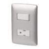 Placa Armada 1 Contacto 1 Interruptor Plata Linea Italiana