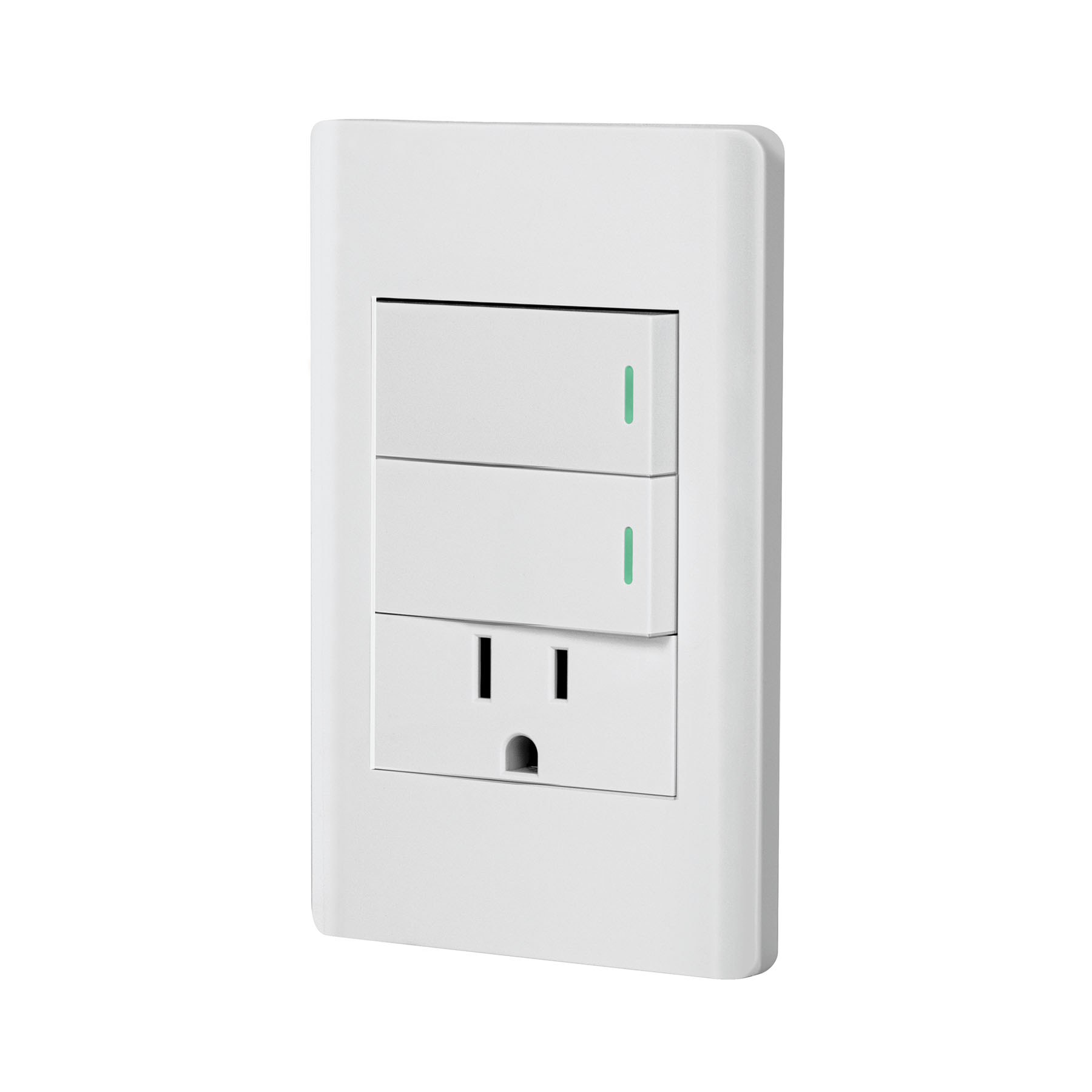 Placa Armada 2 apagadores 1 Contacto Lisboa Blanco