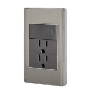 Placa Armada Apagador y Doble Contacto Acero Inoxidable Lisboa