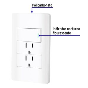 Placa Armada Apagador y Doble Contacto Lisboa Blanco