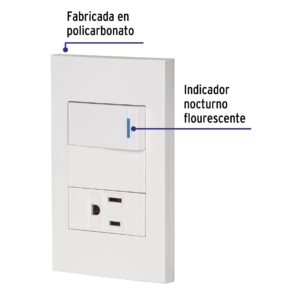 Placa Armada 1 Interruptor 1 Contacto Española Blanco