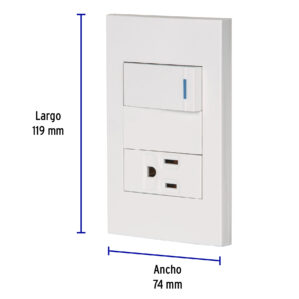 Placa Armada 1 Interruptor 1 Contacto Española Blanco