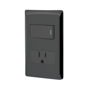 Placa Armada Apagador y Contacto Lisboa Negro