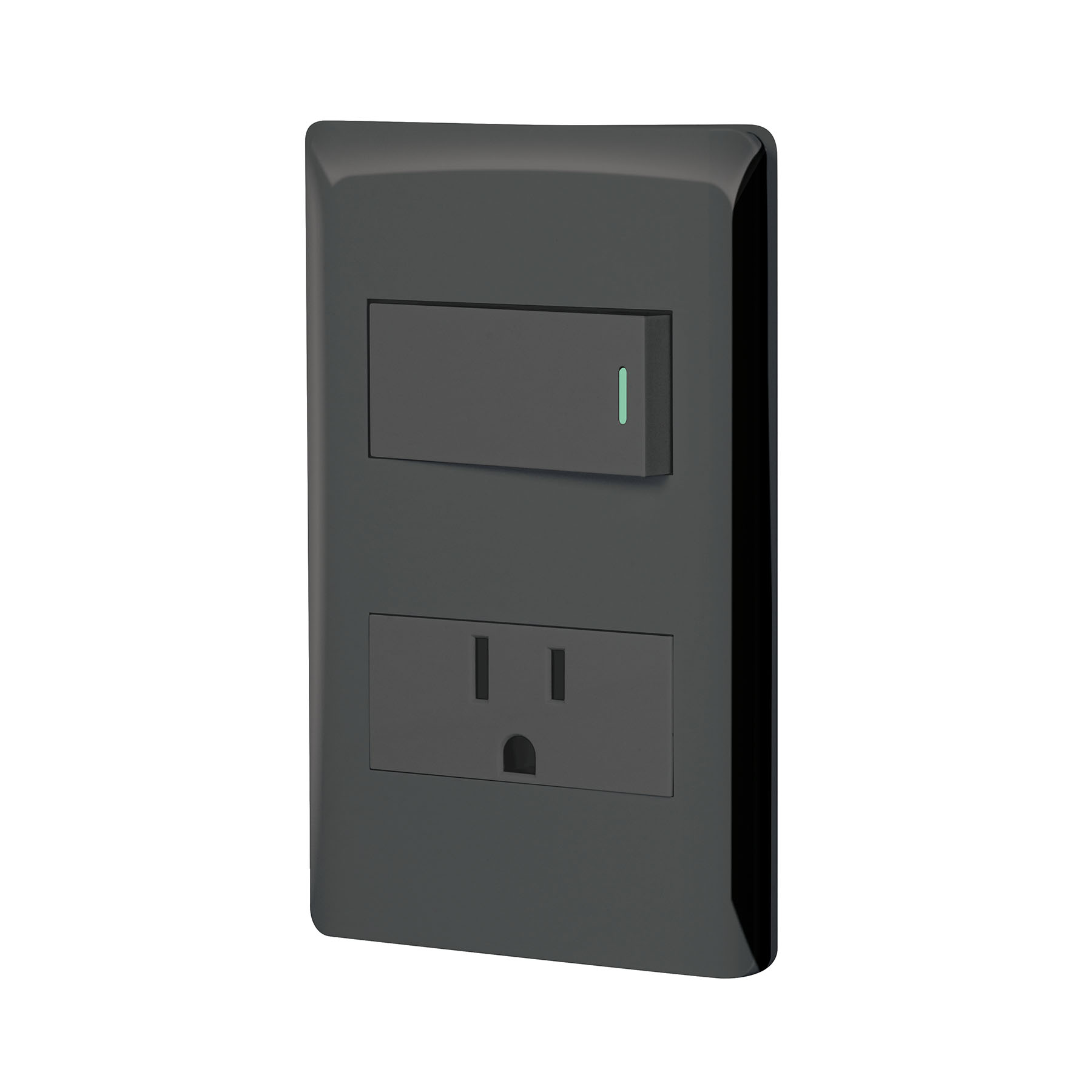 Placa Armada Apagador y Contacto Lisboa Negro