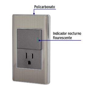 Placa Armada Apagador y Contacto Grande Lisboa Acero Inoxidable