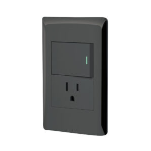 Placa Armada Apagador y Contacto Grande Lisboa Negro