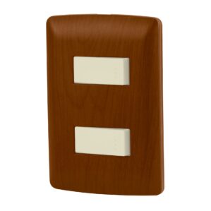 Placa Armada 1 interruptor 1 Escalera Madera Linea Italiana