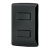 Placa Armada 1 Interruptor 1 Escalera Negro Linea Italiana