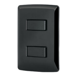 Placa Armada 1 Interruptor 1 Escalera Negro Linea Italiana