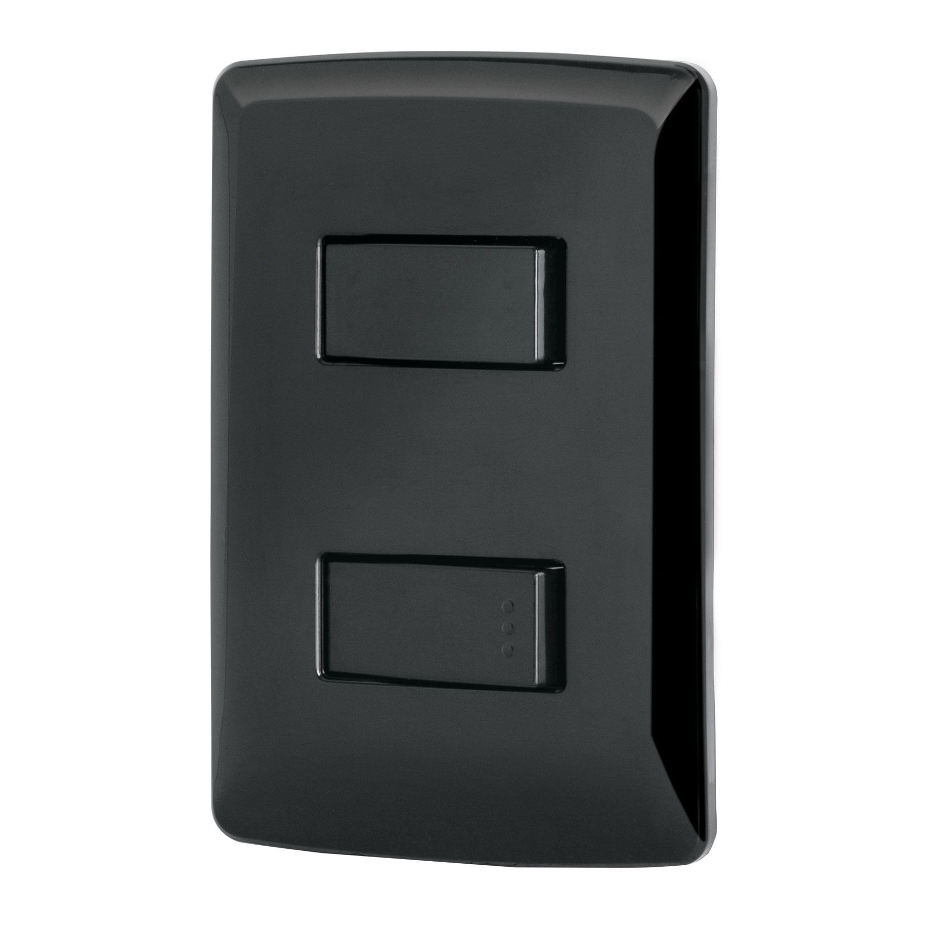 Placa Armada 1 Interruptor 1 Escalera Negro Linea Italiana
