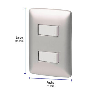 Placa Armada 1 Interruptor 1 Escalera Plata Linea Italiana